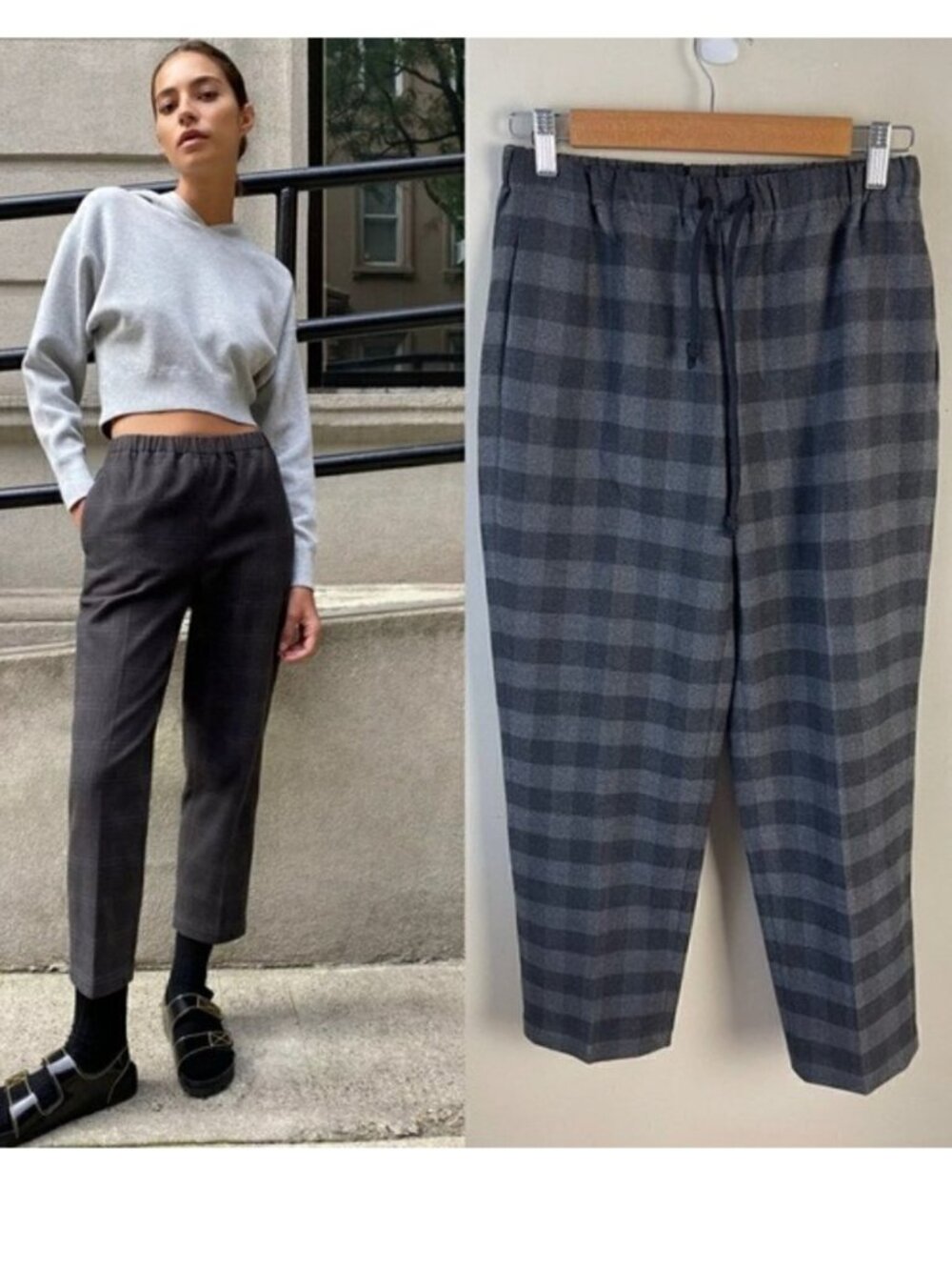 Aritzia the group by Babaton jimmy plaid cropped pants small